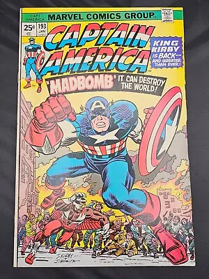 Buy Captain America #193 Iconic Jack Kirby Cover Art Falcon 1976 Marvel Comics  • 20.04£