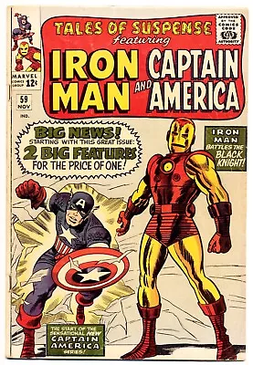 Buy TALES OF SUSPENSE #59 G/VG, Iron Man And Captain America, Marvel Comics 1964 • 47.66£