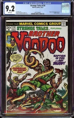 Buy Strange Tales # 170 CGC 9.2 White (Marvel, 1973) 2nd Appearance Brother Voodoo • 179.89£