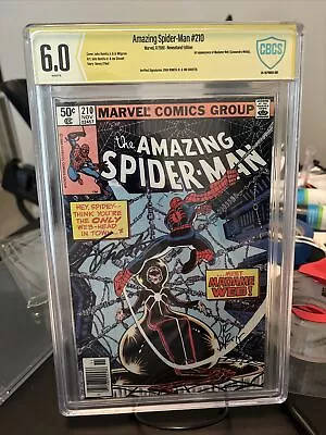 Buy Amazing Spider-Man #210 1st Madame Web NEWSSTAND Signed X2 CGC 6.0 WP • 196.86£