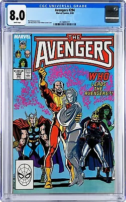 Buy Avengers #294 CGC 8.0 (Aug 1988, Marvel) John Buscema Cover, Kang-Nebula App. • 64.34£