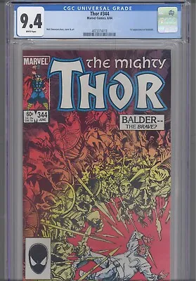 Buy Thor #344 CGC 9.4 1984 Marvel Comics 1st App Malekith Walt Simonson Story, Cover • 37.80£