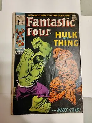 Buy Fantastic Four #112, VG- 3.5, Hulk Vs. Thing • 79.57£