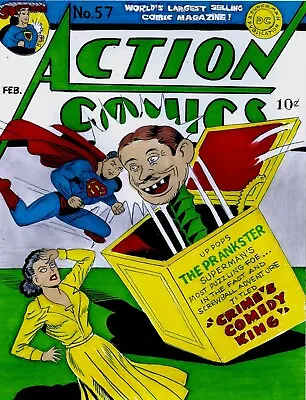 Buy Action Comics # 57 Cover Recreation Superman Original Comic Art On Card Stock • 237.17£