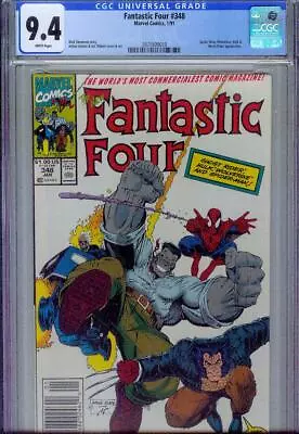 Buy Fantastic Four #348 Cgc 9.4 1991, Spider-man, Hulk, Wolverine, Newsstand Edition • 62.46£