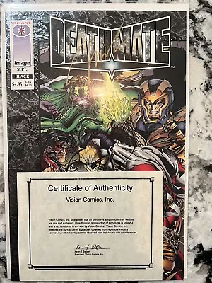 Buy Deathmate Black - Signed By Jim Lee!!  NM To NM+ With COA.  1st Full App. GEN13  • 39.53£