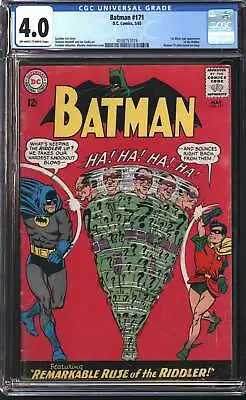 Buy D.C Comics Batman 171 5/65 CGC 4.0 Off White To White Pages • 369.88£