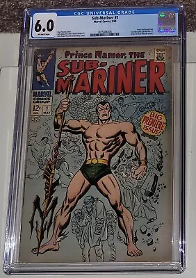 Buy Sub-Mariner #1 CGC 6.0 (1968) 1st Silver Age Namor Solo Off White Pages Marvel • 214.54£