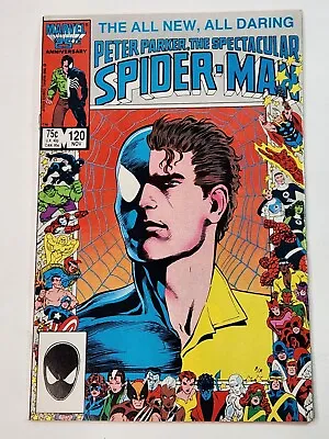 Buy Spectacular Spider-Man 120 DIRECT Marvel 25th Anniversary Border Copper Age 1986 • 10.35£