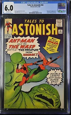 Buy Tales To Astonish #44 Cgc 6.0 Marvel Comics 1963 Origin & 1st App Of The Wasp • 784.17£