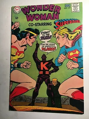 Buy 1968 DC WONDER WOMAN Vs. SUPERGIRL Comic Book #177 VF/VF+ • 118.48£