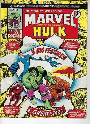 Buy MIGHTY WORLD OF MARVEL # 81 -Vintage UK Comic 20 Apr 1974- VG 4.0 Superheroes • 3.95£