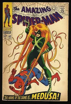 Buy Amazing Spider-Man #62 FN 6.0 Medusa Appearance!! Romita Cover! Marvel 1968 • 58.50£