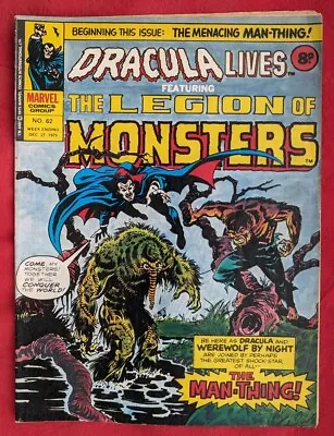 Buy Dracula Lives Featuring The Legion Of Monsters Issue #62 27/12/1975 Man-Thing  • 15£