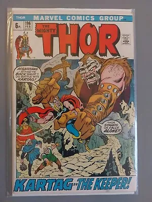 Buy Mighty Thor #196 VF UK Price Variant 1972 Hela ,1st APP OF  SATRINA ,KARTAG • 13£