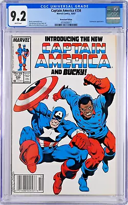 Buy Captain America #334 CGC 9.2 (Oct 1987 Marvel) Lemar Hoskins (Bucky), Newsstand • 29.57£