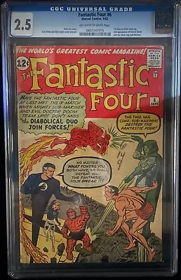 Buy Marvel Comics FANTASTIC FOUR #6 2nd Doctor Doom Namor Appearance 2.5 CGC! • 581.97£