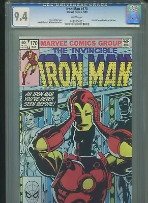Buy Iron Man #170 CGC 9.4 (1983) First 1st Full James Jim Rhodes As Iron Man • 99.12£