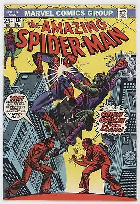 Buy Amazing Spider-Man 136 Marvel 1974 FN VF 1st Green Goblin Harry Osborn • 82.42£