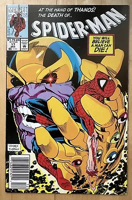 Buy Spider-man #17 Newsstand Marvel 1991 Thanos Infinity Gauntlet VF- • 4.79£