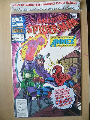 Buy MARVEL COMIC- AMAZING SPIDER MAN ANNUAL, No. 27, 1993 +Trading Card+Org Sealed • 9.99£