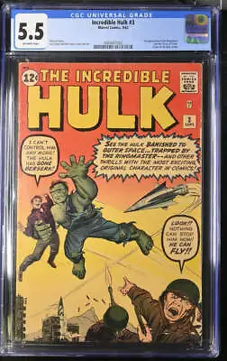 Buy Incredible Hulk #3 - Stan Lee / Jack Kirby - Marvel 1962 - CGC 5.5 • 1,561.08£
