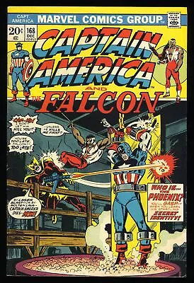 Buy Captain America #168 FN+ 6.5 Falcon! 1st Appearance Helmut Zemo! Marvel 1973 • 26.08£