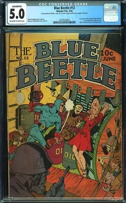 Buy BLUE BEETLE COMICS #12   CGC 5.0 Conserved    WW2  Cover • 1,433.98£