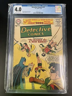 Buy Detective Comics #237 Cgc Graded 4.0 Dc Comics 1956 Batman Proshipper • 181.83£