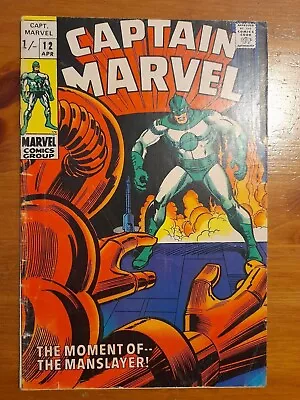 Buy Captain Marvel #12 April 1969 VGC 4.0 1st Appearance Man-Slayer • 9.99£