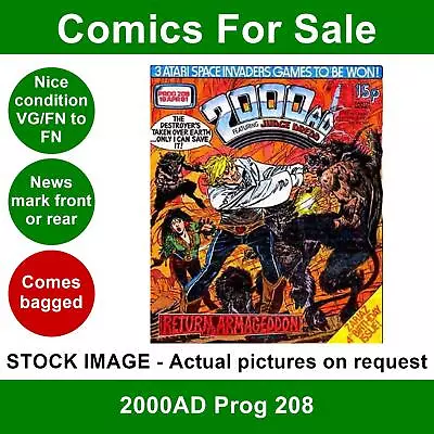 Buy 2000AD #208 Comic / Prog - Nice VG/FN - 4th Birthday Issue - 1981 • 3.99£