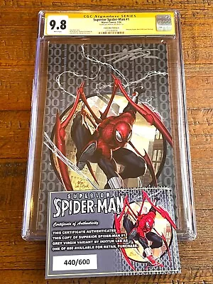 Buy Superior Spider-man #1 Cgc Ss 9.8 Inhyuk Lee Signed Silver Virgin Variant Le600 • 151.90£