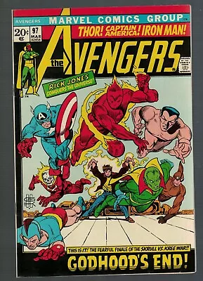 Buy Marvel Comics Avengers 97 VFN- 7.5 1972 Neil Adams John Buscema • 51.99£