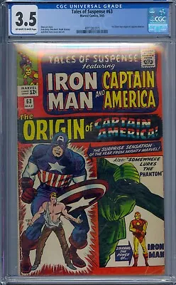 Buy Tales Of Suspense #63 Cgc 3.5 Iron Man 1st Silver Age Origin Captain America • 74.08£