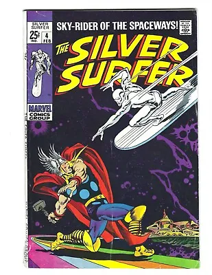 Buy Silver Surfer #4 1969 VF- Beauty! Classic Thor Cover! John Buscema Combine Ship • 790.60£