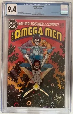 Buy OMEGA MEN #3 CGC 9.4 WHITE PAGES 1st APPEARANCE OF LOBO DC 1983 • 103.56£