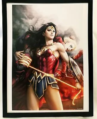 Buy Harley Quinn Wonder Woman By Stanley Artgerm Lau FRAMED 12x16 Art Print DC Comic • 38.47£