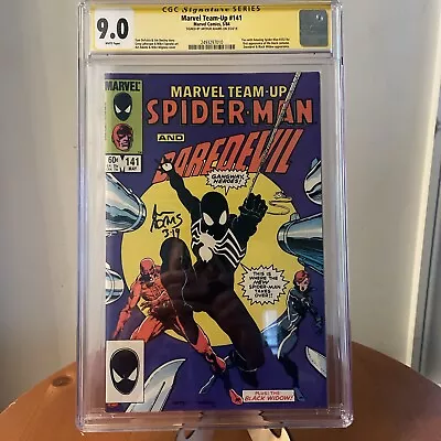 Buy Marvel Team-Up #141 CGC 9.0 1984 First Black Suit Signed By Arthur Adams • 139.92£