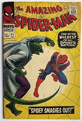 Buy Amazing Spider-Man #45 (1967) 3rd Appearance Lizard UK Price Variant • 99£