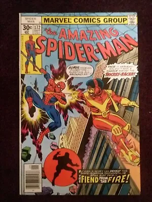 Buy Comics: Amazing Spiderman 172, 1977, Cents Copy, 1st Appearance Rocket Racer. • 35£