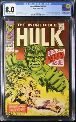 Buy Incredible Hulk #102 - Marvel 1968 - CGC 8.0 • 401.75£