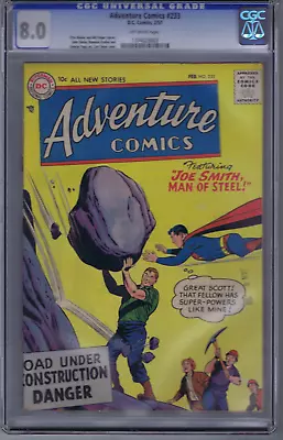 Buy Adventure Comics #233 DC 1957  CGC 8.0 (VERY FINE) SCARCE HIGH GRADE! • 319.81£
