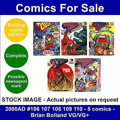 Buy 2000AD #106 107 108 109 110 - 5 Comics - Brian Bolland VG/VG+ • 16.99£