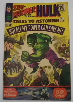 Buy Tales To Astonish #75 Marvel Jan 1966 Sub-Mariner Hulk • 23.64£