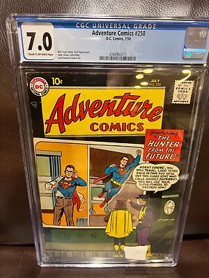 Buy Adventure Comics #250 CGC 7.0 F+/VF EARLY SILVER AGE DC Comics, 1958 - LOOK! • 332.05£