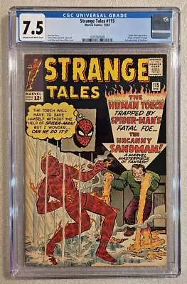 Buy Strange Tales #115 (Marvel, 1963) CGC VF- 7.5  Spider-Man, Dr. Strange Origin • 568.45£
