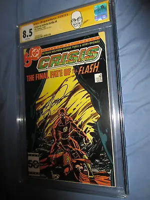Buy CRISIS ON INFINITE EARTHS #8 CGC 8.5 SS Signed 1985 Series ~George Perez Label • 179.81£
