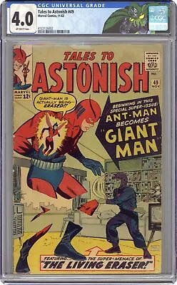 Buy Tales To Astonish #49 CGC 4.0 1963 4123126002 Ant-Man Becomes Giant Man • 224.88£