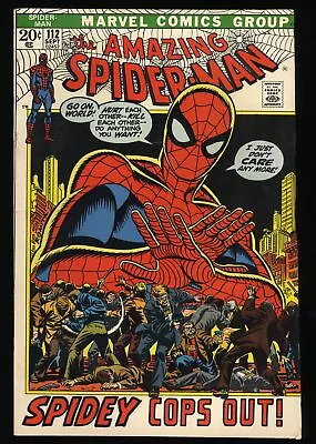 Buy Amazing Spider-Man #112 VF- 7.5 Spidey Cops Out! Marvel 1972 • 36.78£