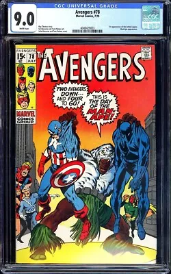 Buy Avengers #78 CGC 9.0 (1970) 1st Appearance Of The Lethal Legion! KEY! L@@K! • 214.47£